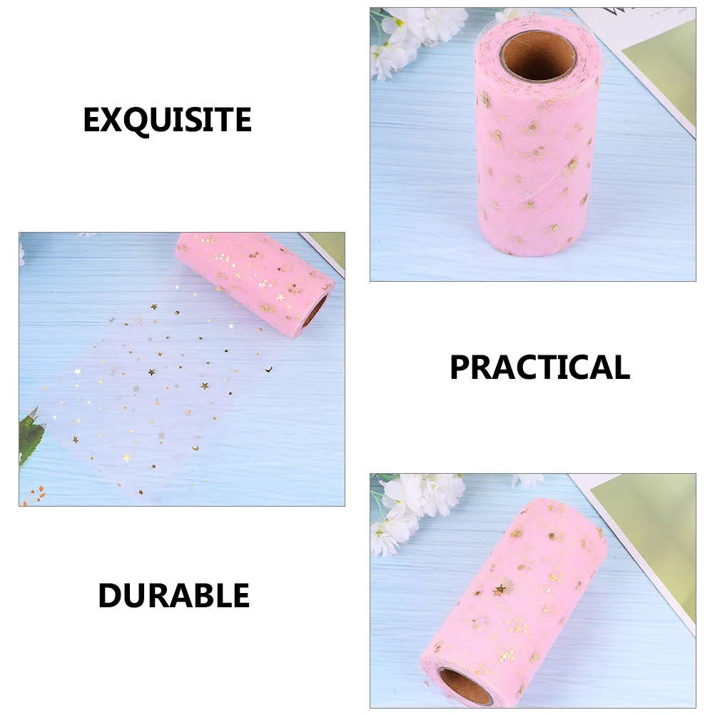 

2Pcs Star Sequins Tulle Fabric Rolls Wedding Party Decorations Premium Material Skirt Gift Bow Crafting