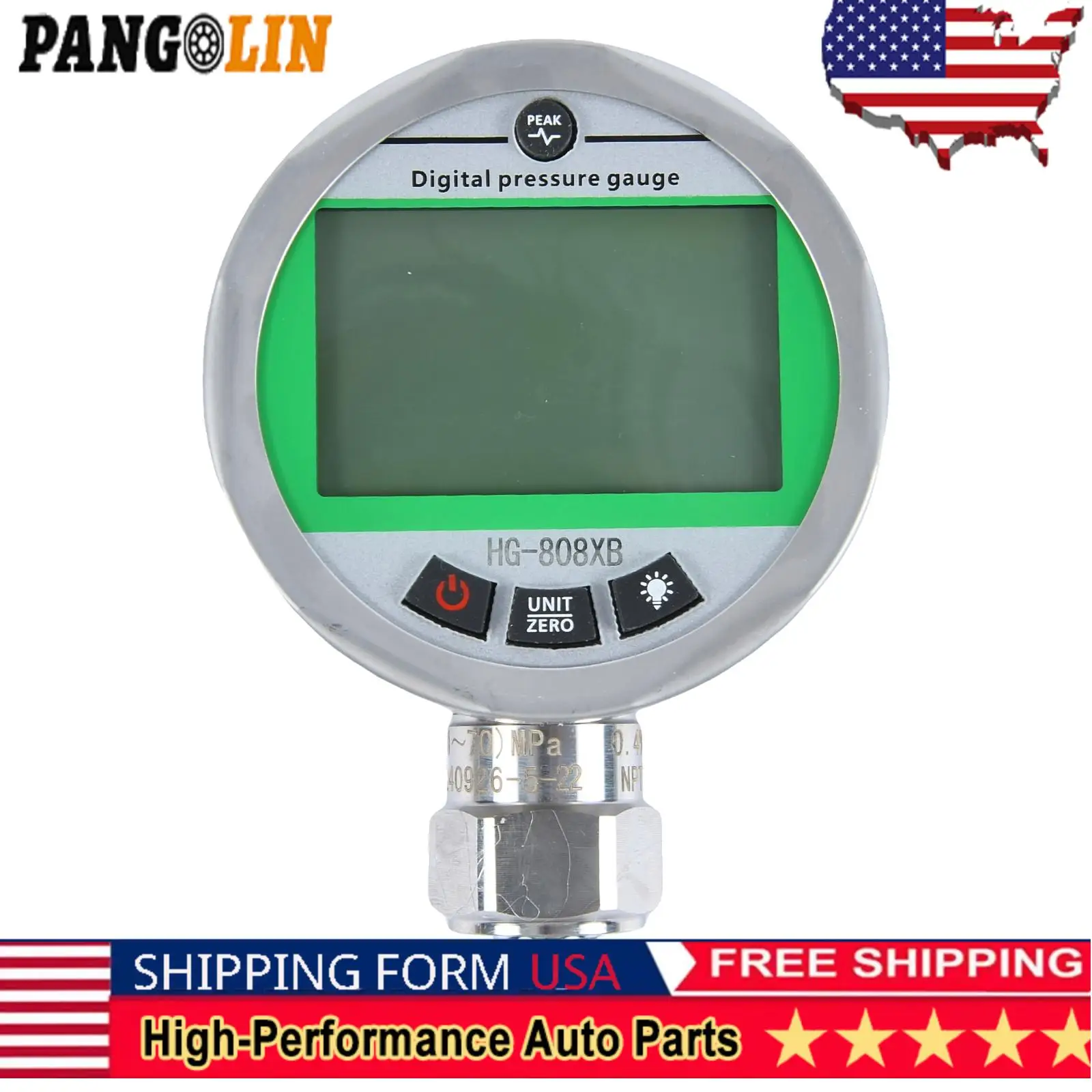 

PANGOLIN 80Mpa Digital Pressure Gauge with Housing Dynamic Pressure Display Gauge 1/4NPT 12000PSI 4.5V Excavator Parts Engine