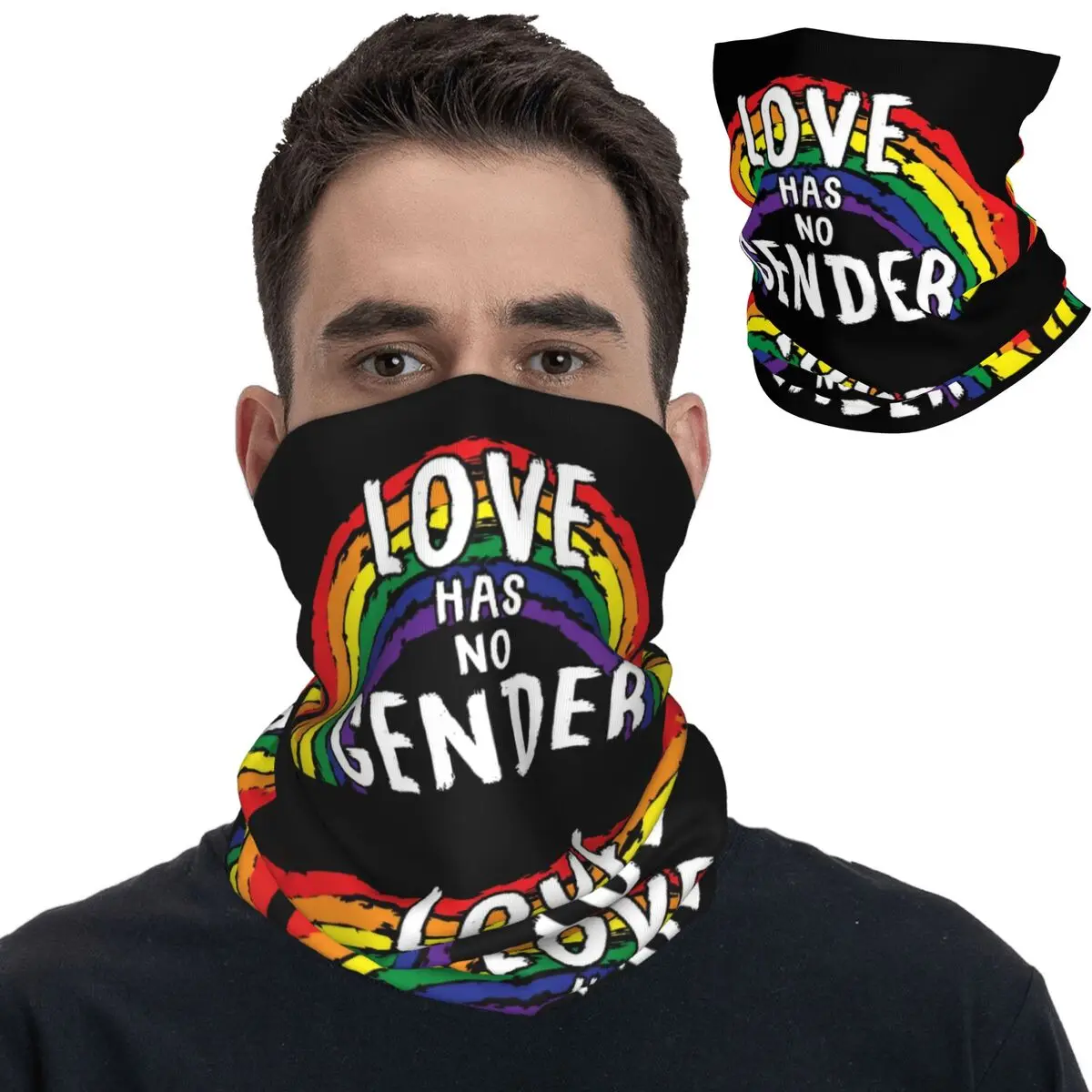 

Love Has No Gender Бандана на шею с принтом ЛГБТ-прайд Радужный шарф Теплый велосипедный шарф Пеший туризм для мужчин Женщин Взрослых