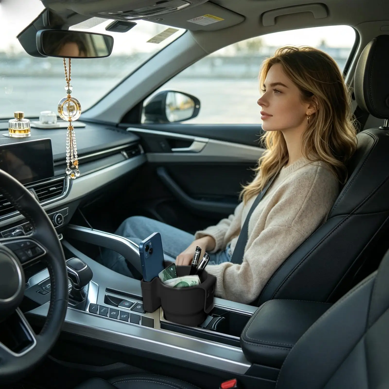 Multifunktionaler Getränkehalter für Elektroautos, Lüftungsschlitz-Getränkehalter, Praktisches Getränke-Fixierregal, Wasserflaschenhalter – Detail 1