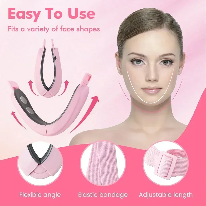 V Face Massager Portable Facial Massage Device Facial Lifting Slimming Massage Double Chin V Face Shaped Cheek Lift Belt Machine