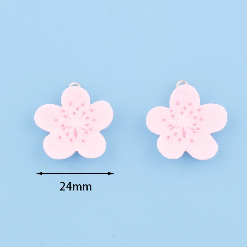 Roze Sakura Cherry Blossom Charms Leuke Kawaii Resin Choker Hanger Bedels Voor Oorbellen Ketting Sieraden Maken Diy Accessoires