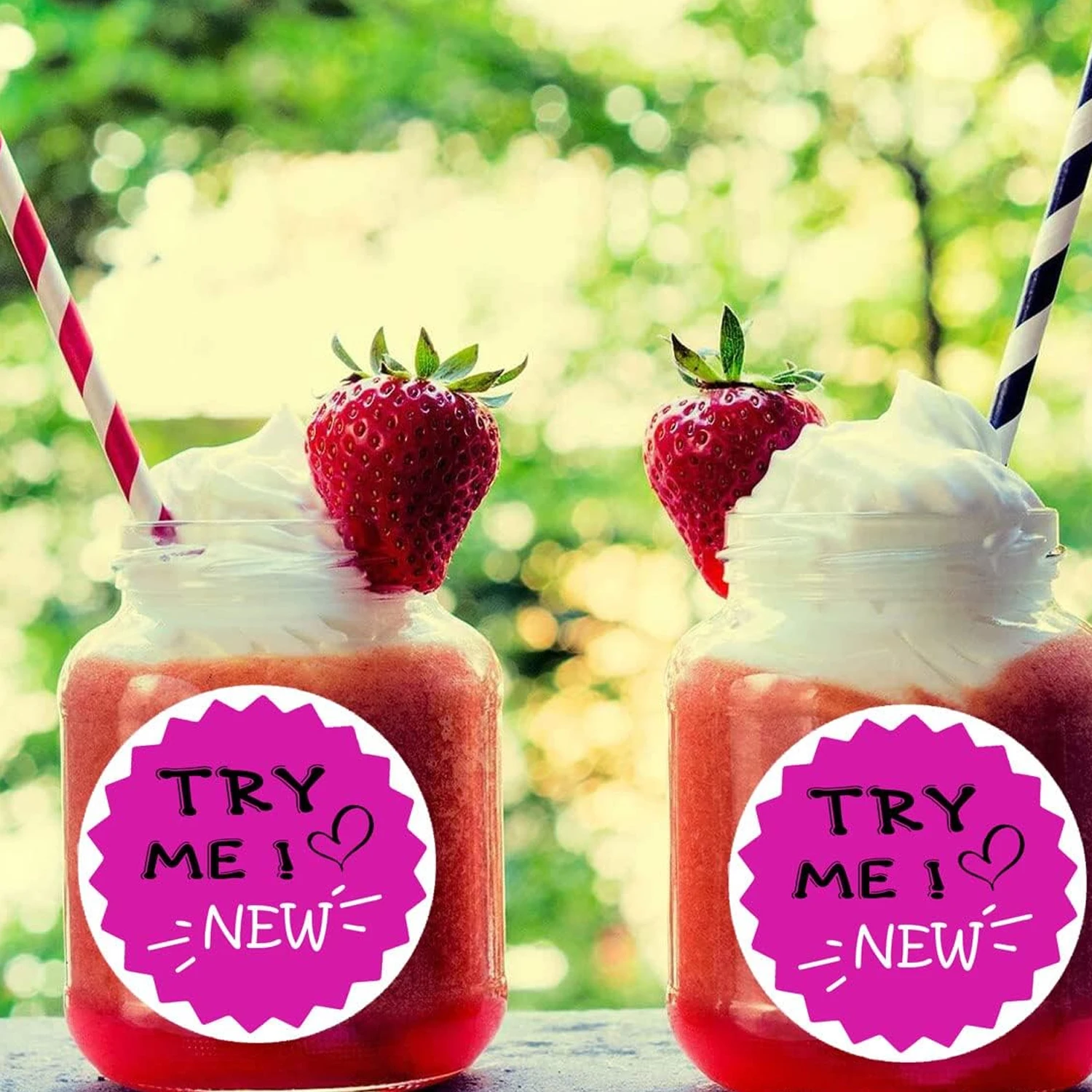 Try Me Adesivos, Round New Try Me Grocery Store Etiquetas de Alimentos 500/Roll Rosa 2 polegadas