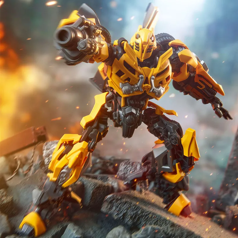 BLOKEES Transformação filme 3 Megatron Bumblebee Action Figure Modelo Brinquedos montados Robô Ornamento de mesa Presentes de Natal