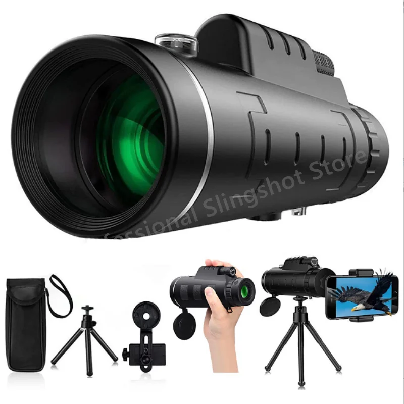 40X60 Military Zoom High-definition Powerful Binoculars Remote Portable Professional Telescopes Monocular Hunting Camping