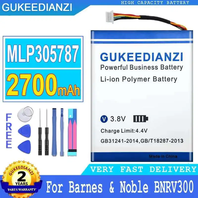 

E - Book Reader Battery MLP305787 2700Mah For Barnes & Noble BNRV300 BNTV350 Nook Simple Touch 6 , Onyx Boox Newton 2 3
