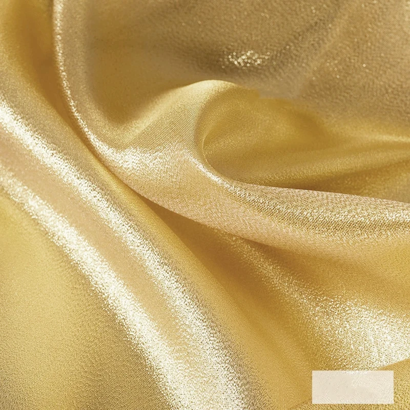 Bright Silk Fabric Gold Silver Light Thin Reflective Wear-resistant Performance Suit Fashion Apparel Sewing Cloth Meters