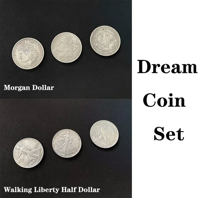 

Dream Coin Set Magic Tricks Coin Appear Disappear Penetration Flight Magia Magician Close Up Illusions Gimmicks Mentalism Props