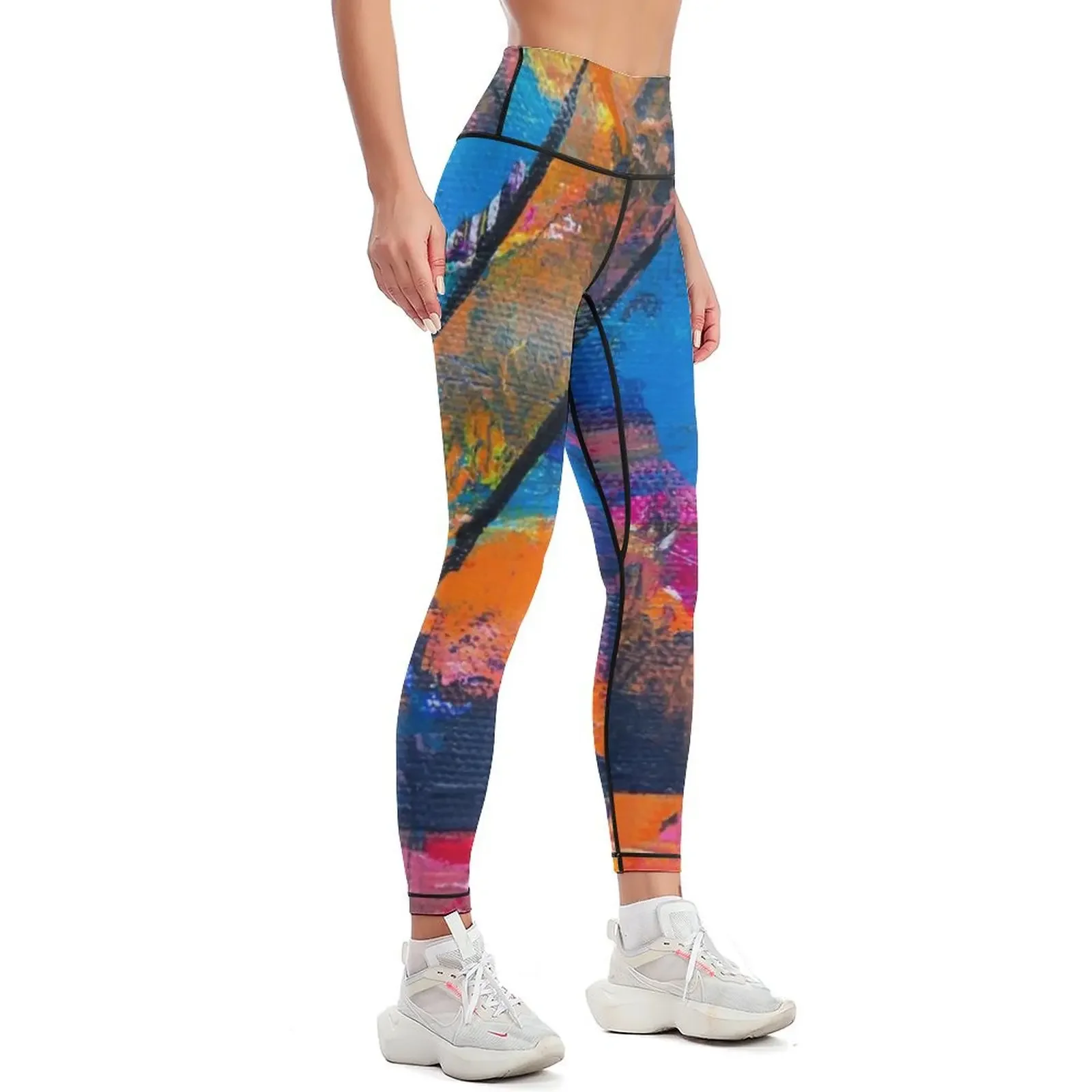 Colorful abstract Street Art Graffiti Leggings fitness set gym Women's trousers Women's pants gym's sportswear Womens Leggings