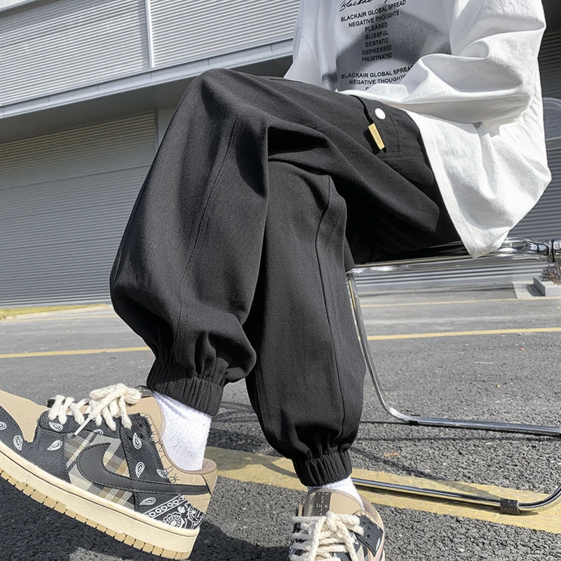 

Мужские универсальные рабочие брюки в стиле хип-хоп, однотонные, модные, спортивные, повседневные, молодежные, энергичные, антимикробные, с длинными штанинами