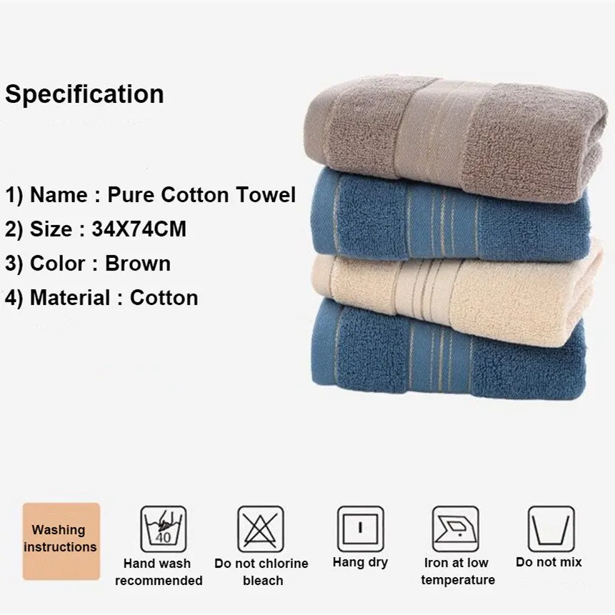 YLW Pure Cotton Towel Microfiber Quick Dry Hair Towel Water Absorption Bath Towel Solid Color Golden Silk Face Towel