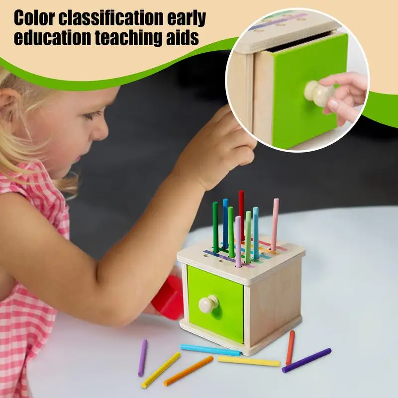 Toddler Sorting Toys Color Sorting Box Wood Matching Game Preschool Learning Activities Educational Toys Fine Motor Skills For