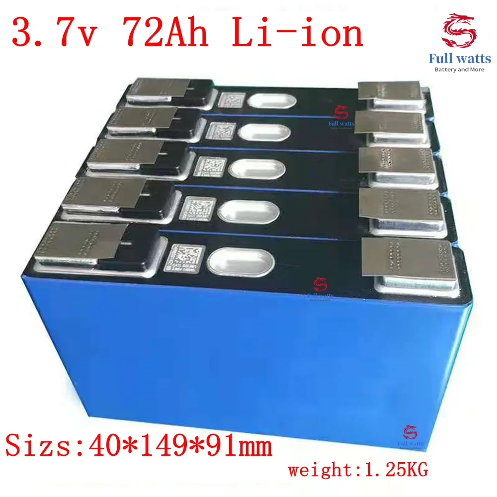 

Battis 3.7v 72Ah lithium polymer battery 3.7v 70Ah 80Ah 60Ah 350A discharge battery for DIY 12v 24v 36v electric car power tools