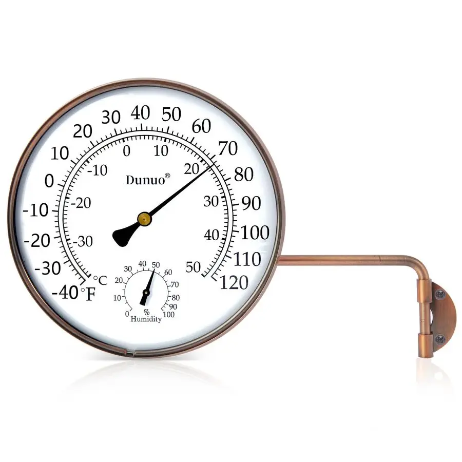 

Outdoor Thermometer for Patio. Accurate Window Thermometer for Outside Temperature, Greenhouse, Garage.Solid Brass Swivel with H