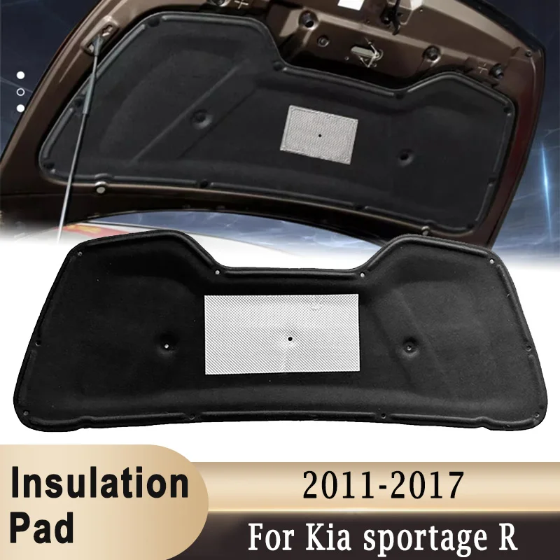 Almofada de algodão de isolamento do capô dianteiro do motor para kia sportage r 2011-2017 esteira de isolamento térmico à prova de som com fivela