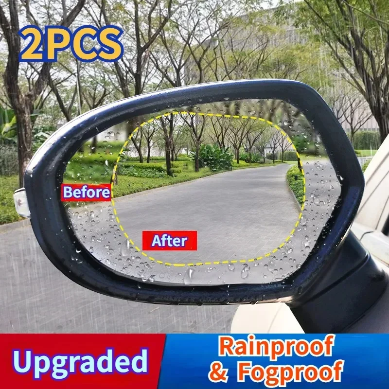 2PCS/Set Car Rearview Mirror Window Anti Fog Clear Film Anti-Light Car Mirror Protective Film Waterproof Rainproof Car Sticker