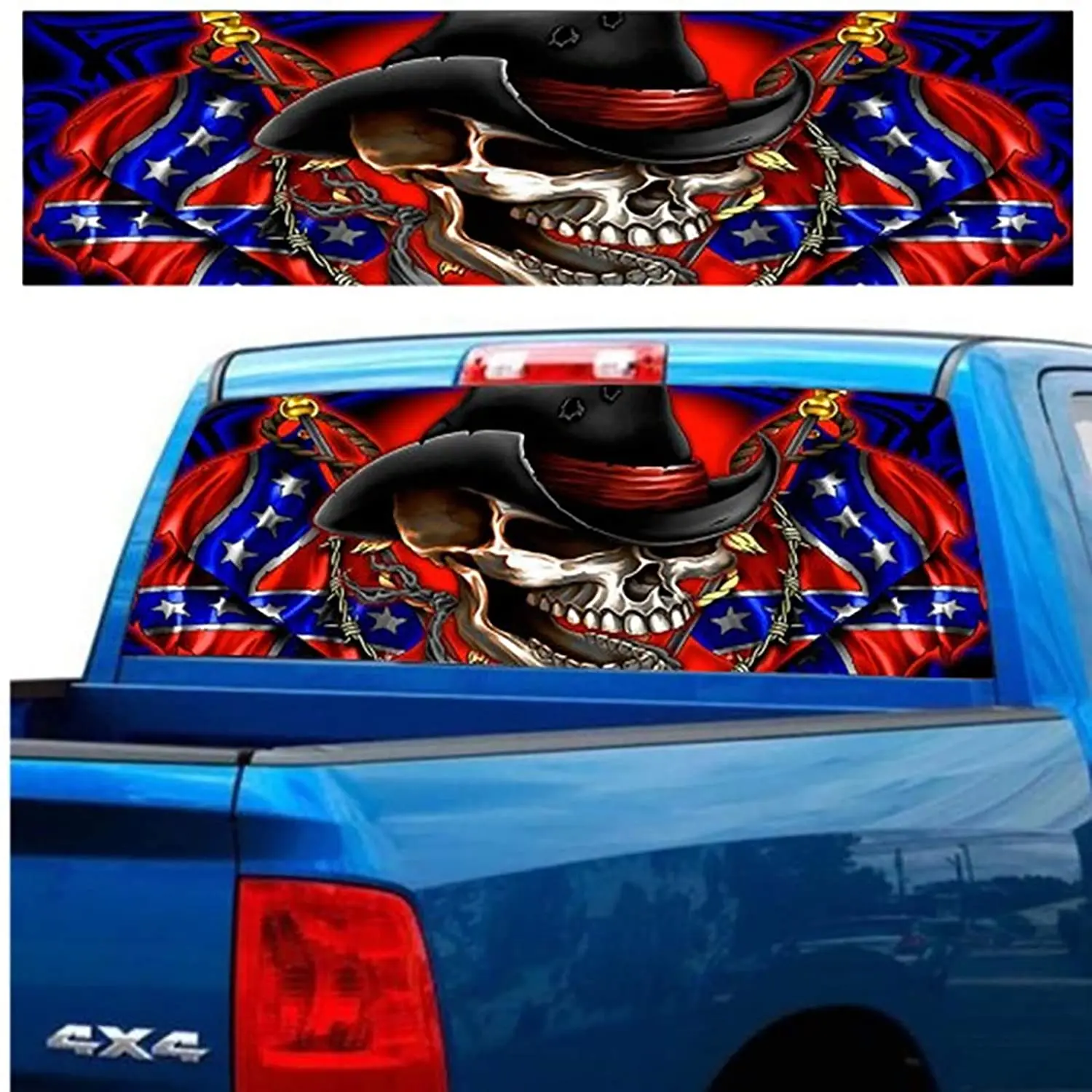 

Practisol Car Decals- 1 Pcs Skull Decal -Rear Window Decal,Car Sticker Decals, Car Decal Vinyl for Car/Truck/USV/, Universal