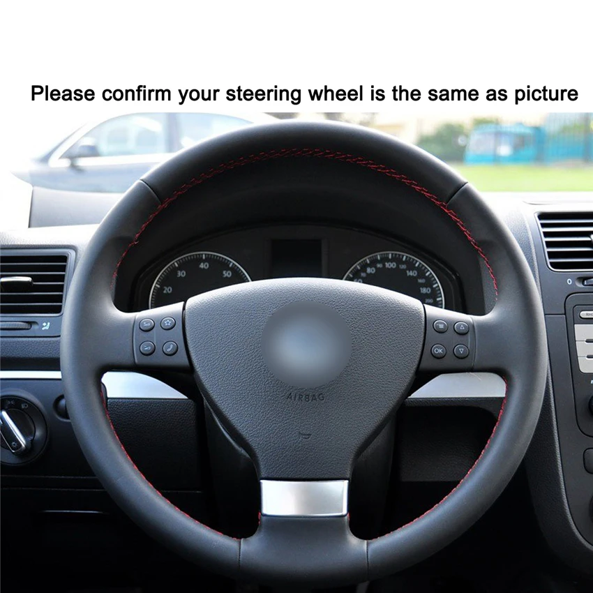 Shining wheat Car Steering Wheel Cover for Volkswagen Golf 5 Mk5 Sagitar Magotan VW Passat B6 Jetta 5 Mk5 Tiguan Car Accessories