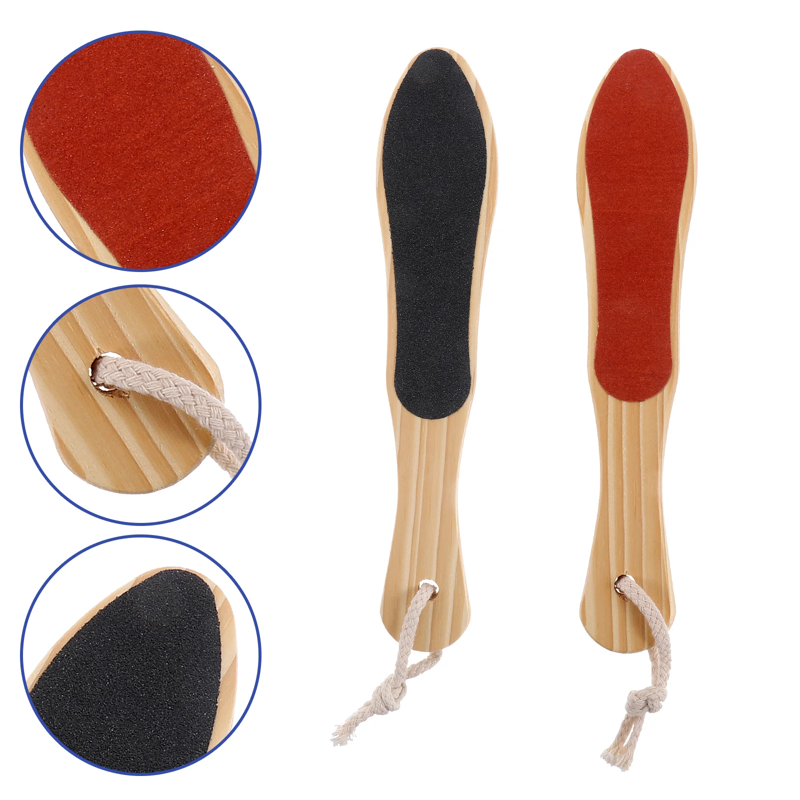 2 Pcs Pedicure Tools Cuticle Pusher Wooden Foot Rub Scrapper Board Feet Rubbing Heel Shaver