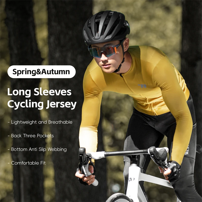 

Велоджерси WEST BIKING с длинным рукавом, профессиональное, аэродинамическое, малый размер, 3D-сетка Bubble Mesh, для мужчин и женщин, дышащее, веломайо для мужчин
