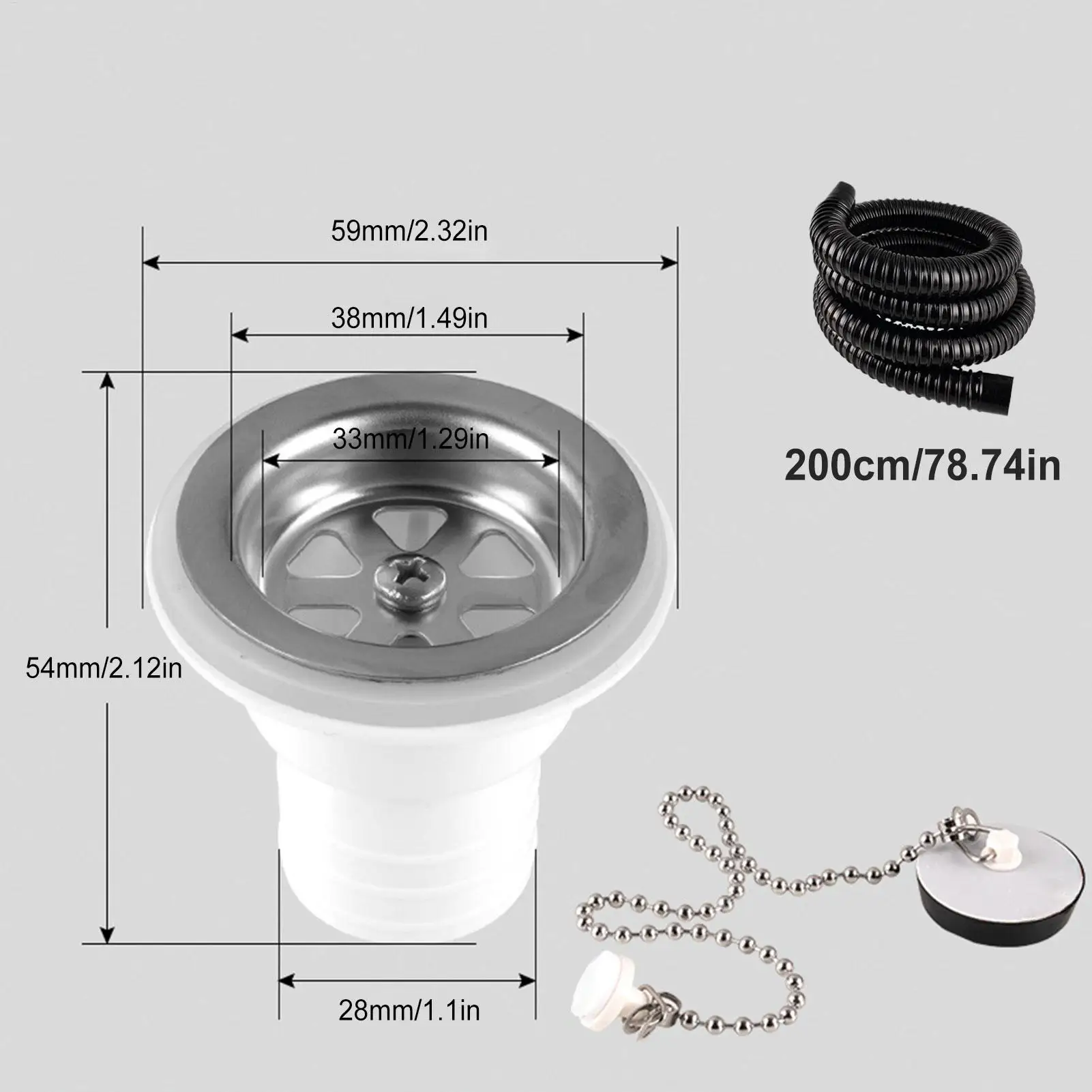 RV Sink Drain Angle Fitting Quick Connect Filter Sink Waste Drain Plug Hole Angle Fitting with Tube for RV Boat Marine Repair - view 6