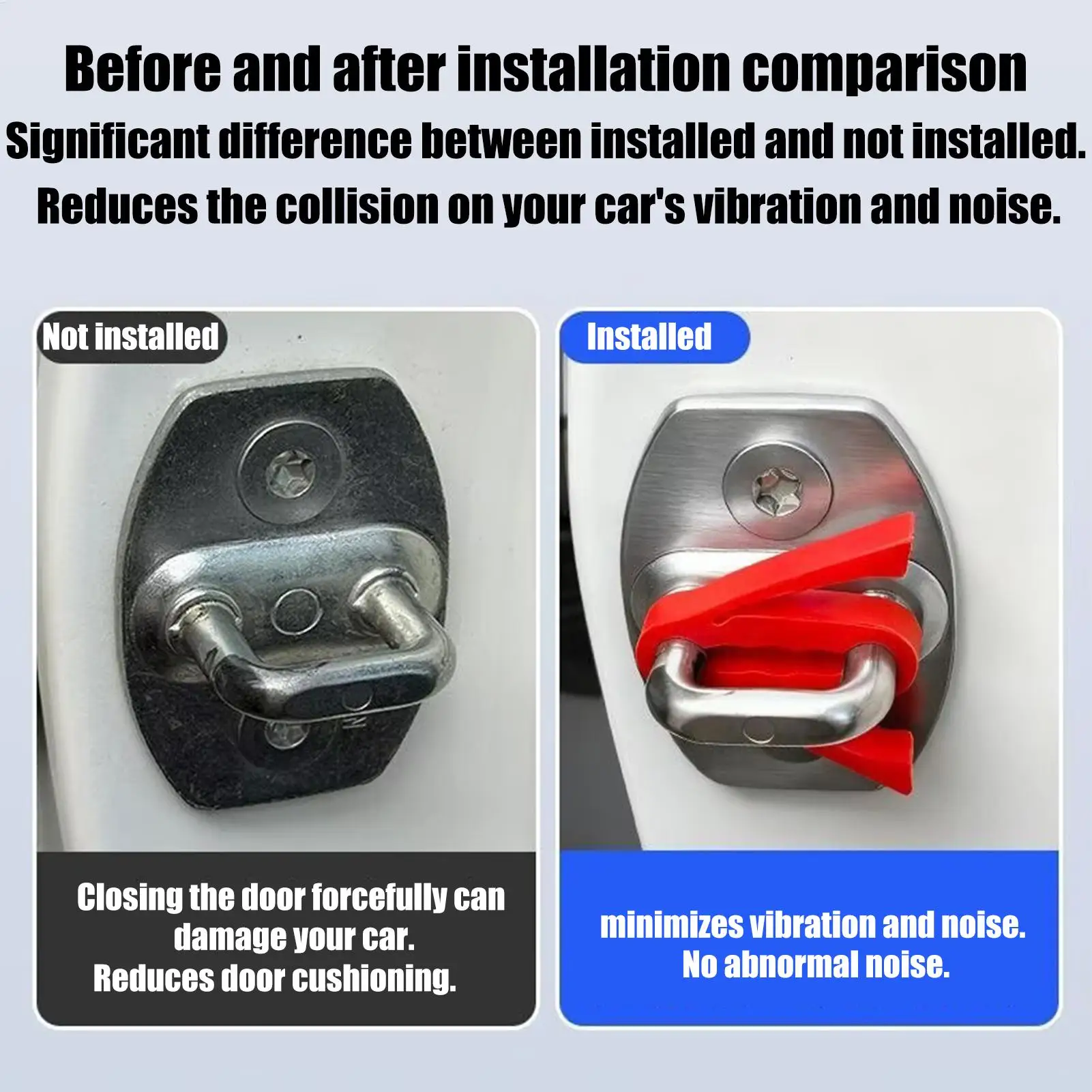 

1pcs Silicone Car Door Lock Buckle Protection Cover Elastic Anti-Collision Shock Absorbing Pad Mute Buffering Cushion universal