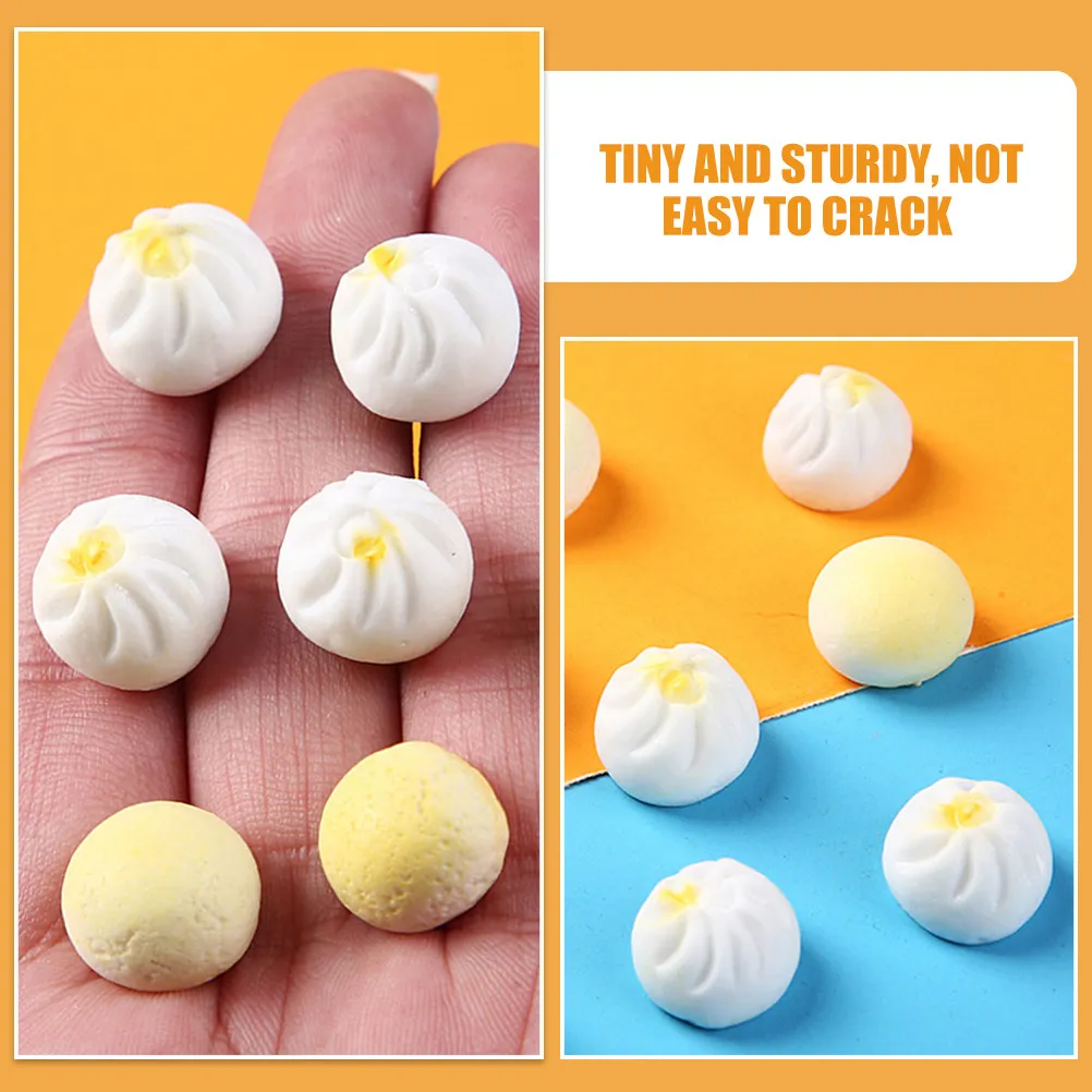 

24Pcs Miniature Steamed Stuffed Buns Simulation Resin Chinese Food Decor Photo Props Tabletop Display Mini Food Decoration