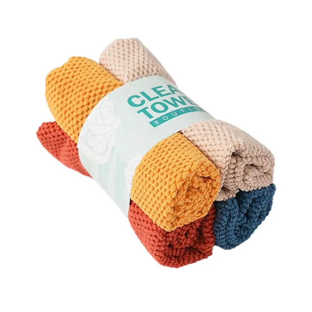 Easy To Clean Microfiber Cleaning Towel Absorbent Thickened Cleaning Cloth No Watermarks Pearl Weave Dish Cloth For Table