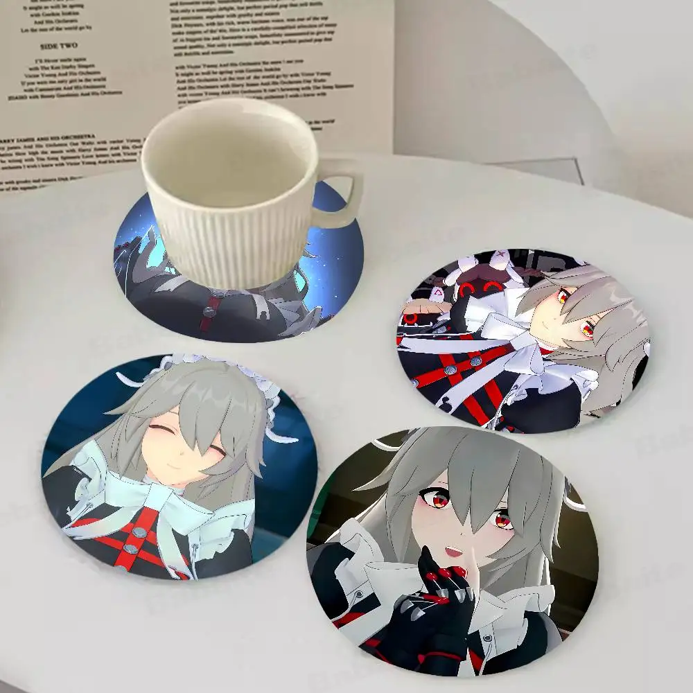 

Alexandrina Sebastian pattern art painted wooden anti-slip coasters, suitable for decoration of living room kitchenware