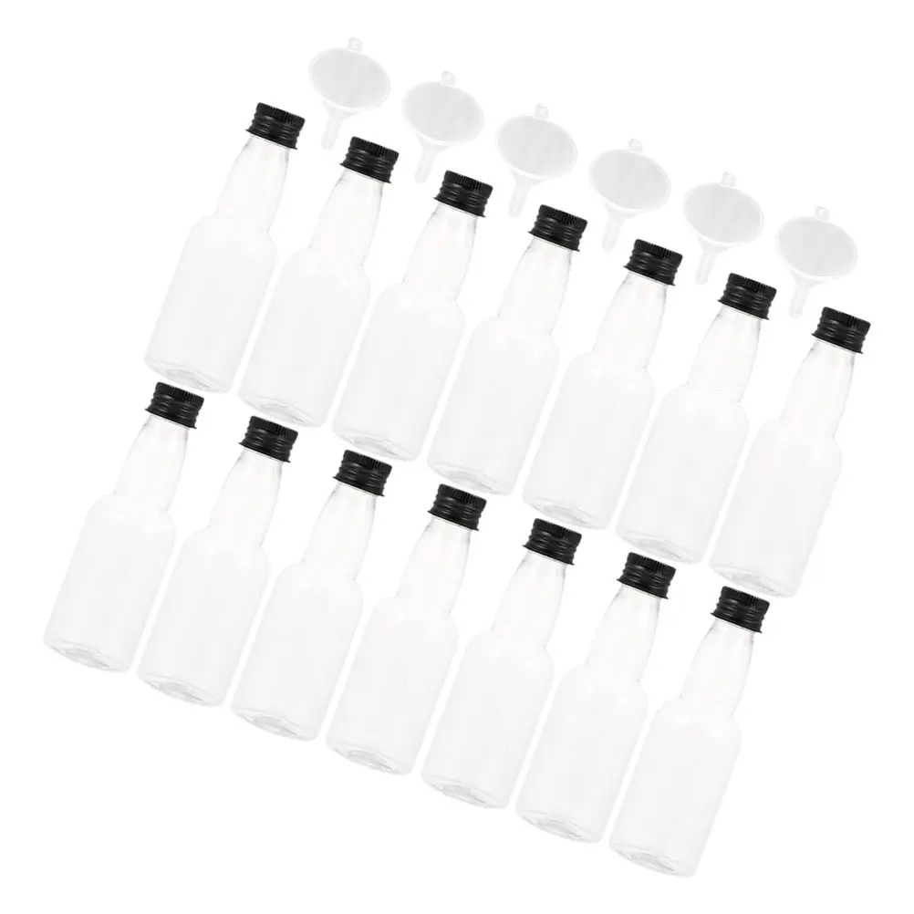 1Set Mini Liquor Bottles Transparent Empty Seasoning Bottles Spill Proof Lids Travel Portable Reusable Beverage Container view 6