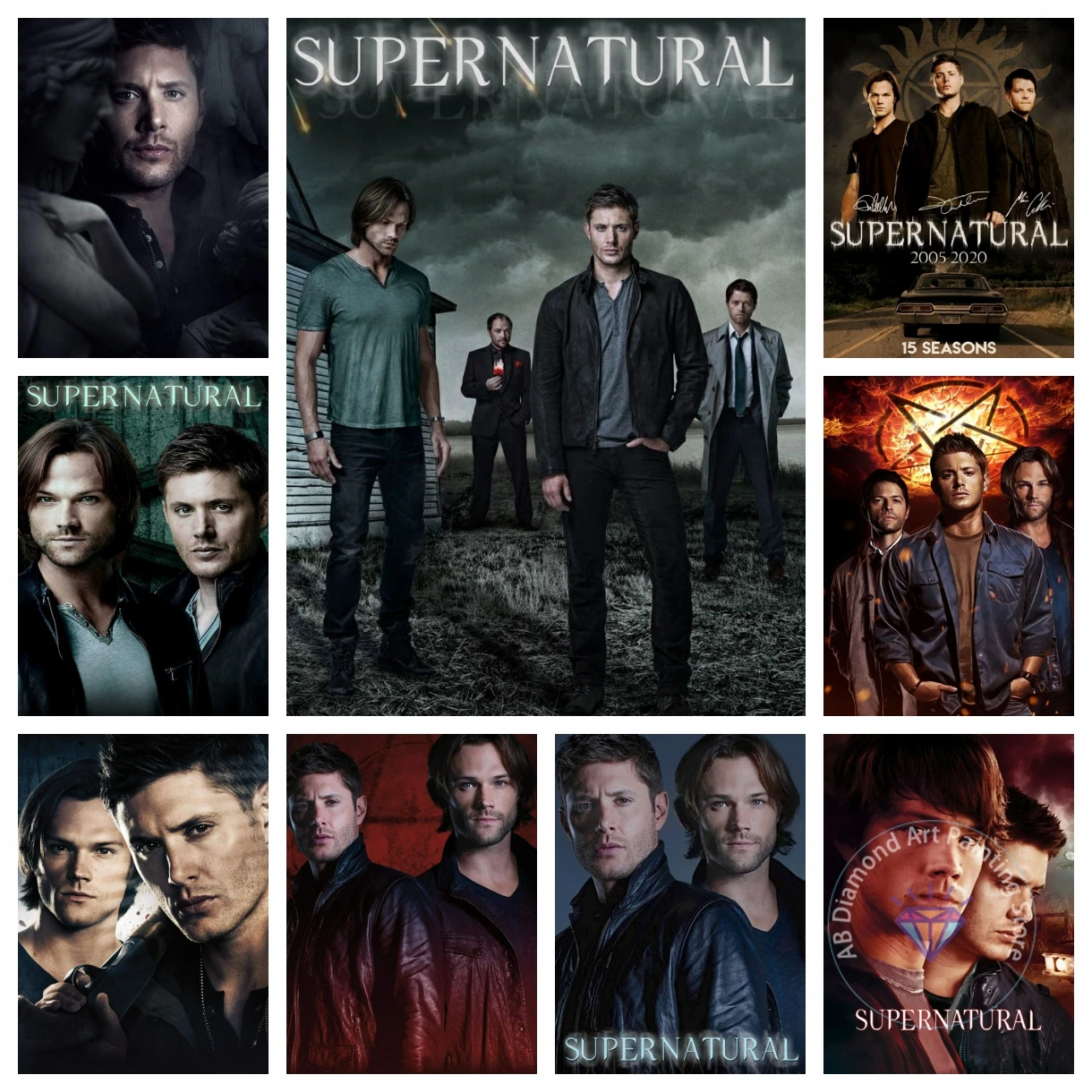 Supernatural Diamond Painting Kit Popular TV Series 5D DIY Diamond Embroidery Cross Stitch Handmade Art Gift Crafts Home Decor