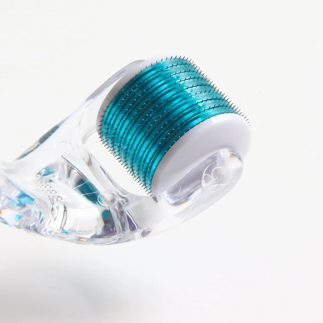 Transparent Green /Blue Derma Roller System with 540 Needles Scalp Needling Tool for Hair And Skincare Beauty Therapy