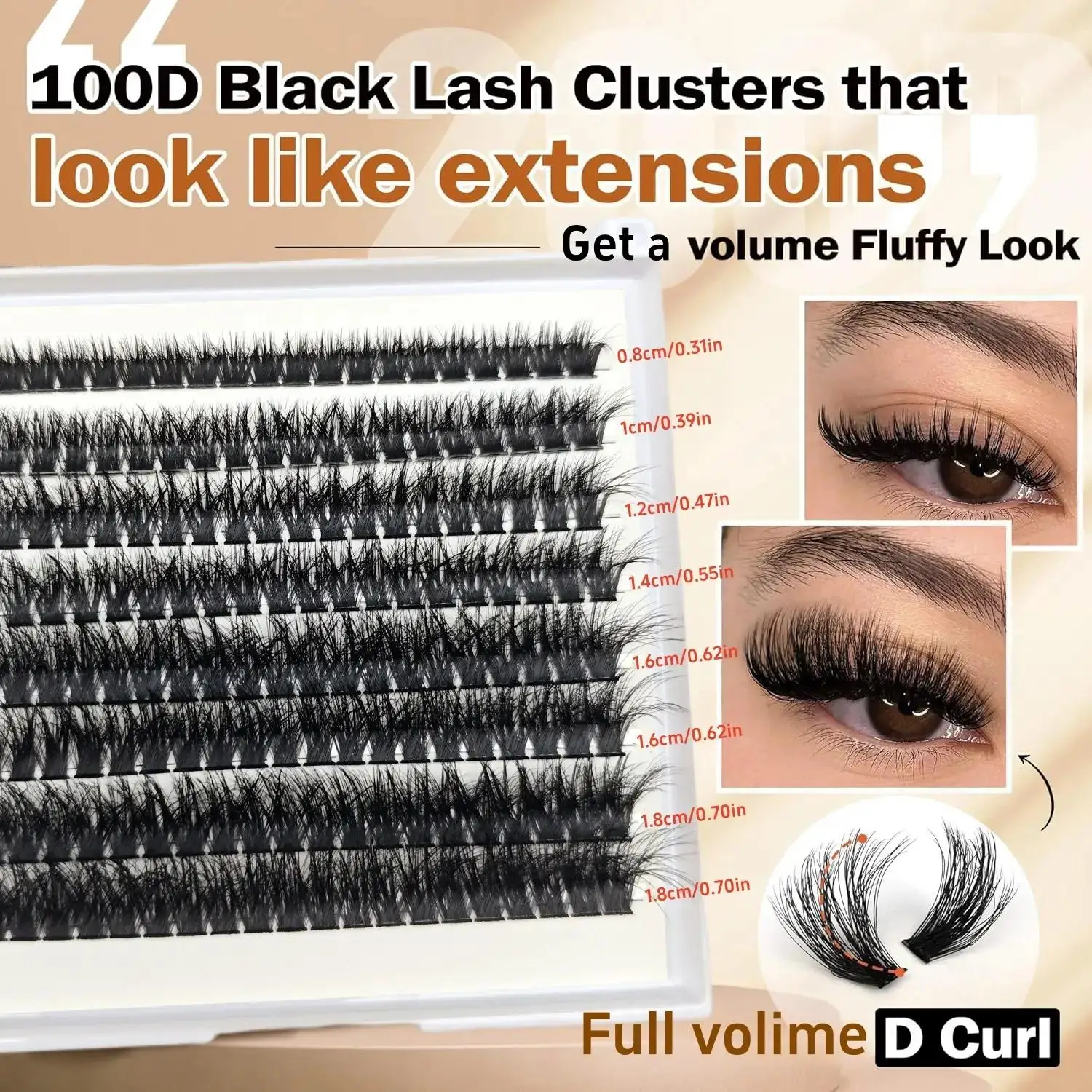 160 klastrów puszystych klastrów rzęs, grube przedłużanie rzęs, loki DD 80D, skupiska pojedynczych rzęs, delikatne przedłużanie rzęs