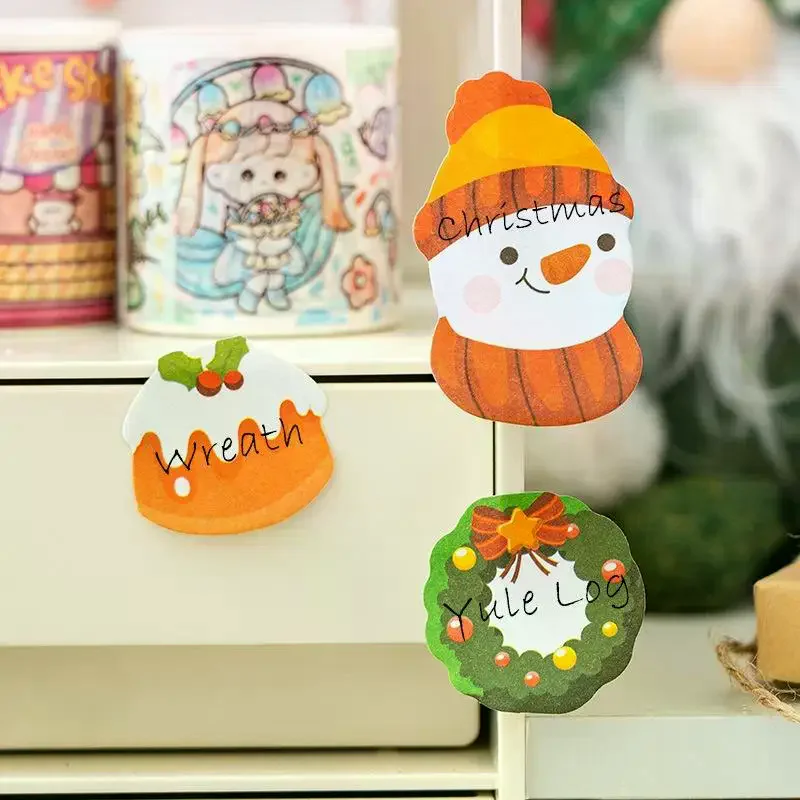 2PCS Christmas Sticky Note Cartoon Style Cute N Times Sticker DIY Message  Sticker Can Stick Ins Shaped Sticky Note Paper