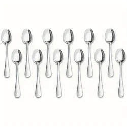 12Piece Stainless Steel Coffee Spoon Set  Mini Spoons Tableware Dishwasher Safe Cutlery for Home Restaurant Cafe 5.3 inches