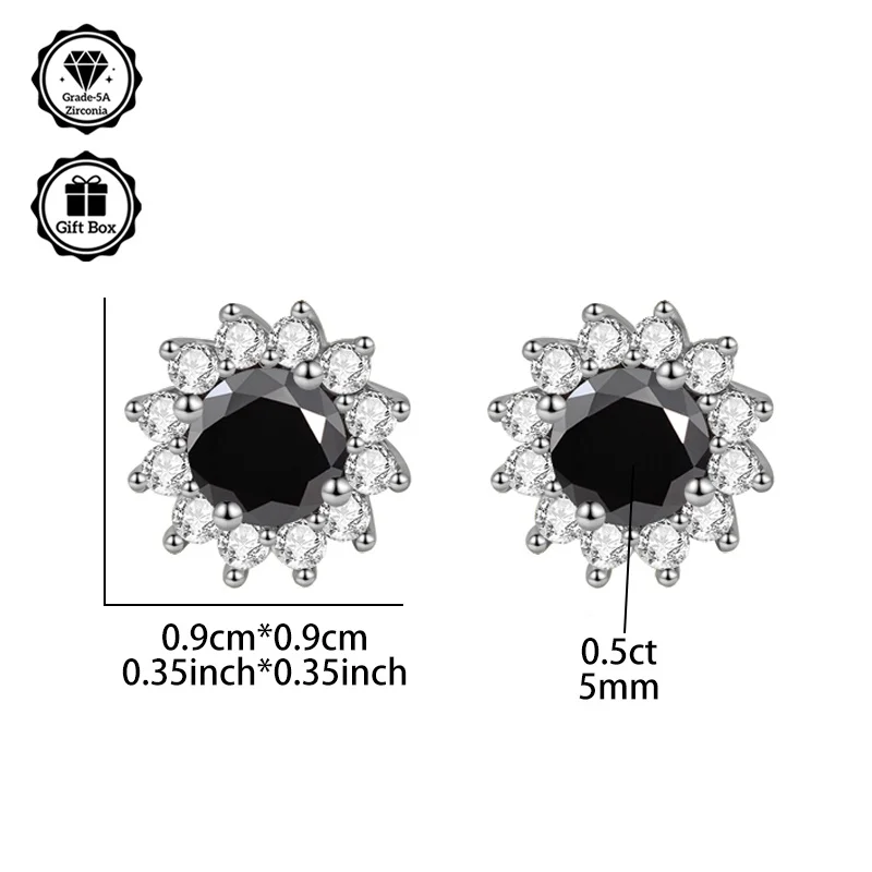 

LAMVOICE needles for women, S925 sterling silver needles, stud earrings, Zirconia needles, needles with gift box