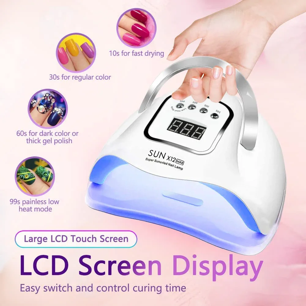 UV LED Nail Lamp 120W Nail Dryer with 4 Timer Settings Quick Drying 36 LEDs UV Cabine Lamp for Curing All Nails Gel Nail Art