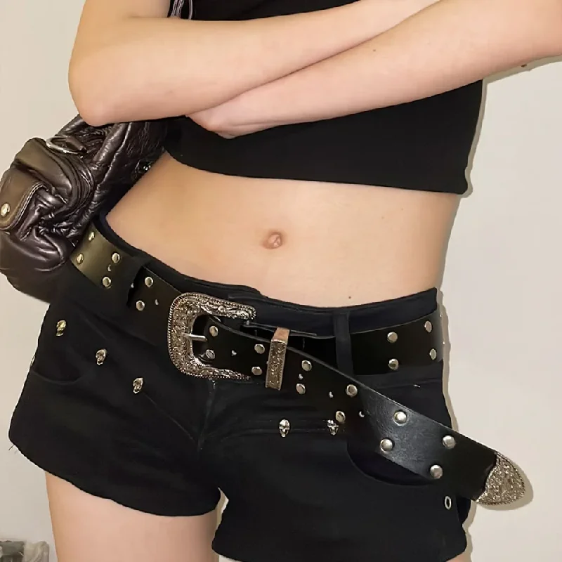 Luxe designer goth Riemen y2k Gothic voor vrouw Zware Retro Klinknagel Mode Persoonlijkheid HighEnd Met Jeans Nieuwe Riem Trend man riem