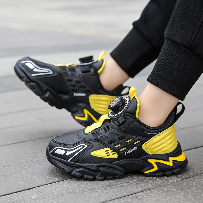 Fashion Trend Boy Girl Kid's 4 Seasons Leather Casual Sneakers School Childs Students Walking Running Tennis Sports Shoes