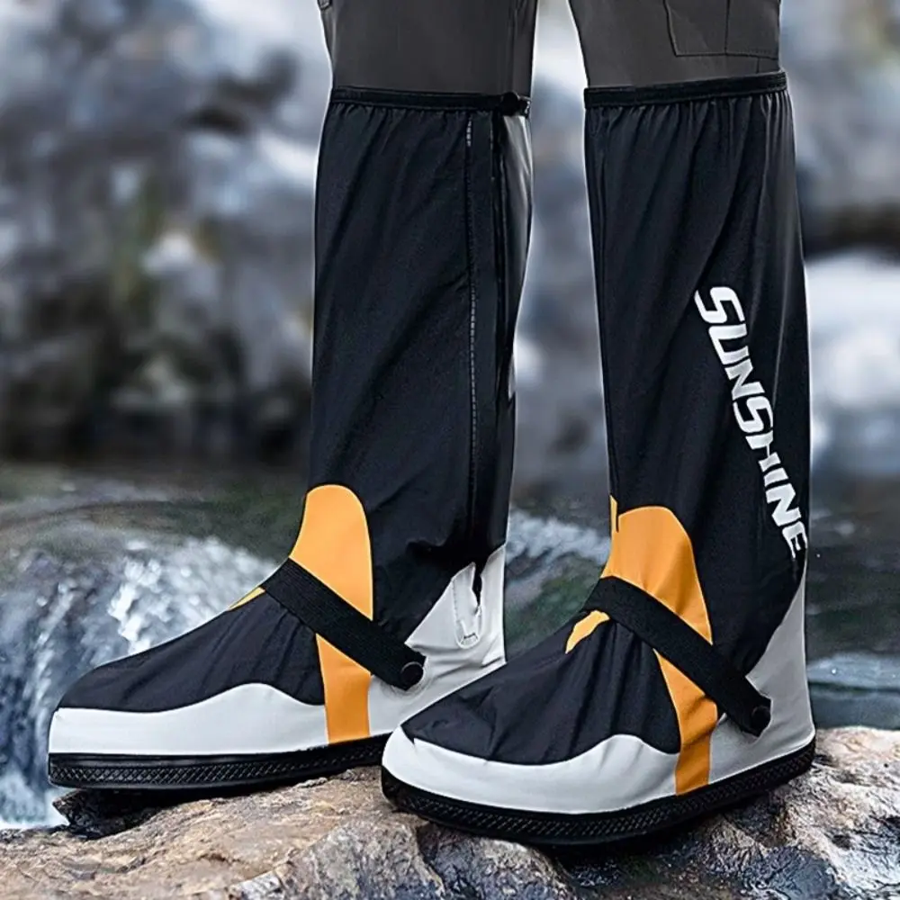 Waterproof Motorcycle Shoe Covers Thickened High Tube Motorbike Rain Foot Cover Non-slip PVC Overshoes Rainproof Shoes Cover