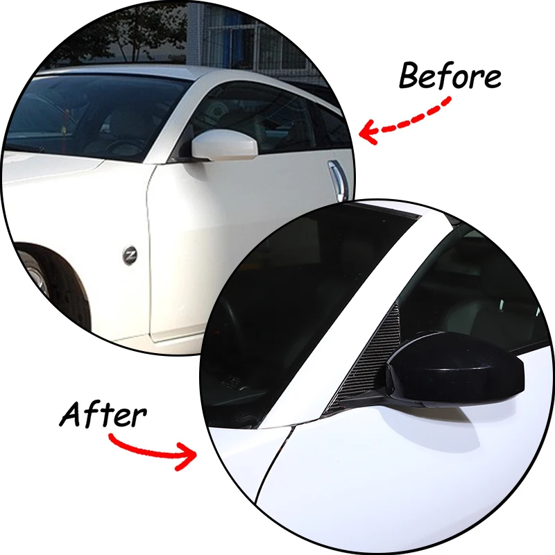Car A-pillar Triangle Cover Trim Sticker A Pillar Triangle Panel Cover Car Accessories For Nissan 350Z Fairlady Z Z33 2003-2006 view 4