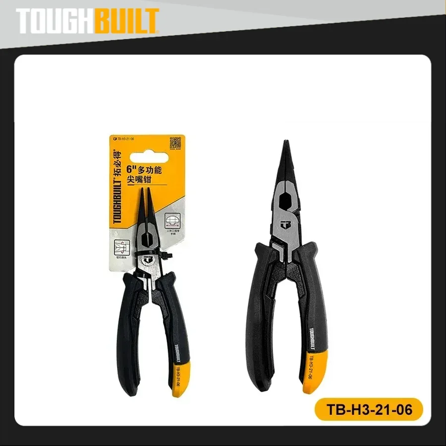 

Genuine TOUGHBUILT TB-H3-21-06 Multi-Function Pliers Durable Pointed Nose Forceps Convenient Hand Tools 6 Inches Hand Tool