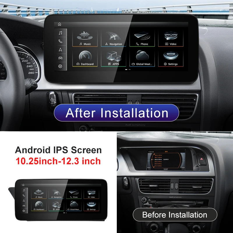 STWEI Qualcomm Snapdragon 680 6225 2.4GHz Wireless CarPlay Android Auto For AUDI A4 A5 B8 Multiledia Players Video GPS Bluetooth view 2