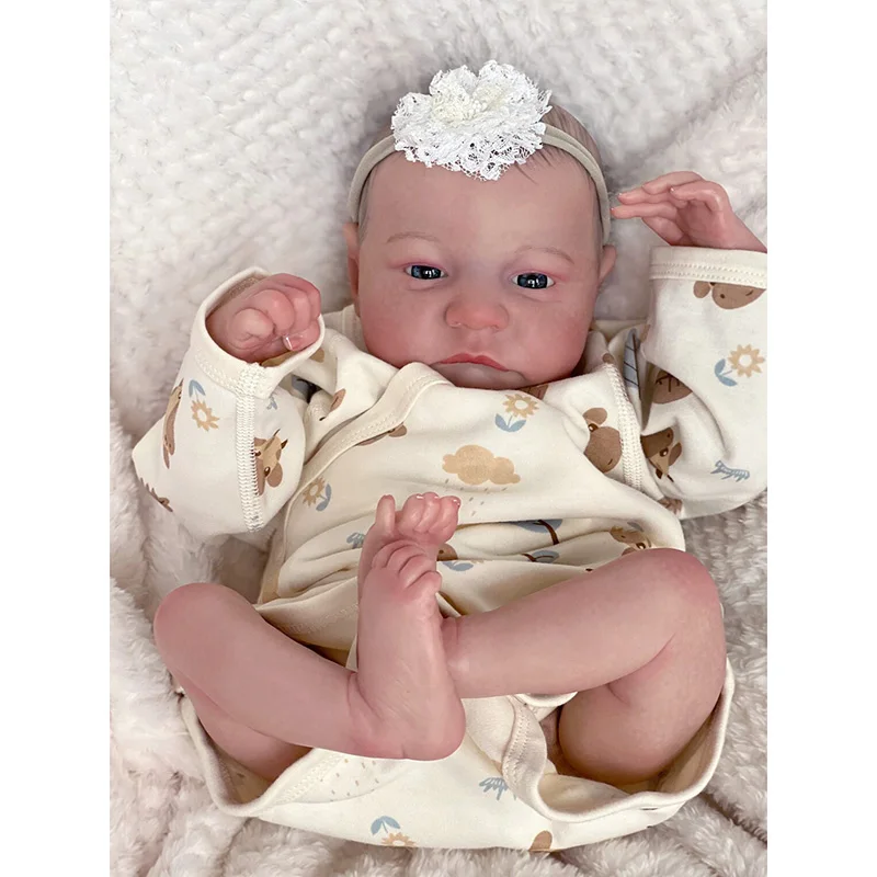 

19inch Reborn Baby Doll Already Painted Finished Awake Newborn Baby Size 3D Skin Visible Veins Collectible Art Doll