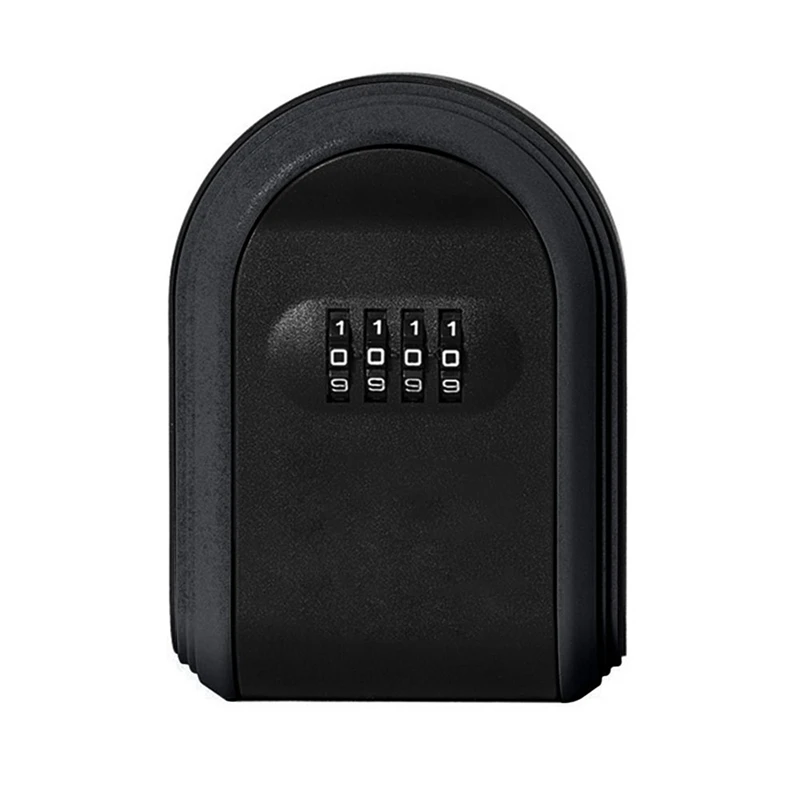 Weatherproof Outdoor Key Safe Box, Key Security Storage Case, Key Lock Box, Combinação de 4 dígitos, montado na parede, durável, preto