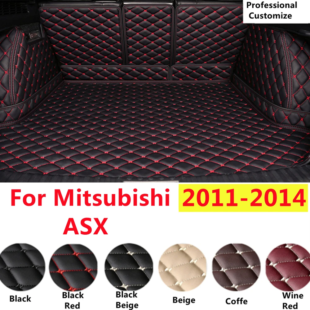 

SJ Full Set Custom Fit For Mitsubishi ASX 2014 2013-2011 Auto Fittings Car Trunk Mat Tail Boot Tray Liner Rear Cargo XPE Leather