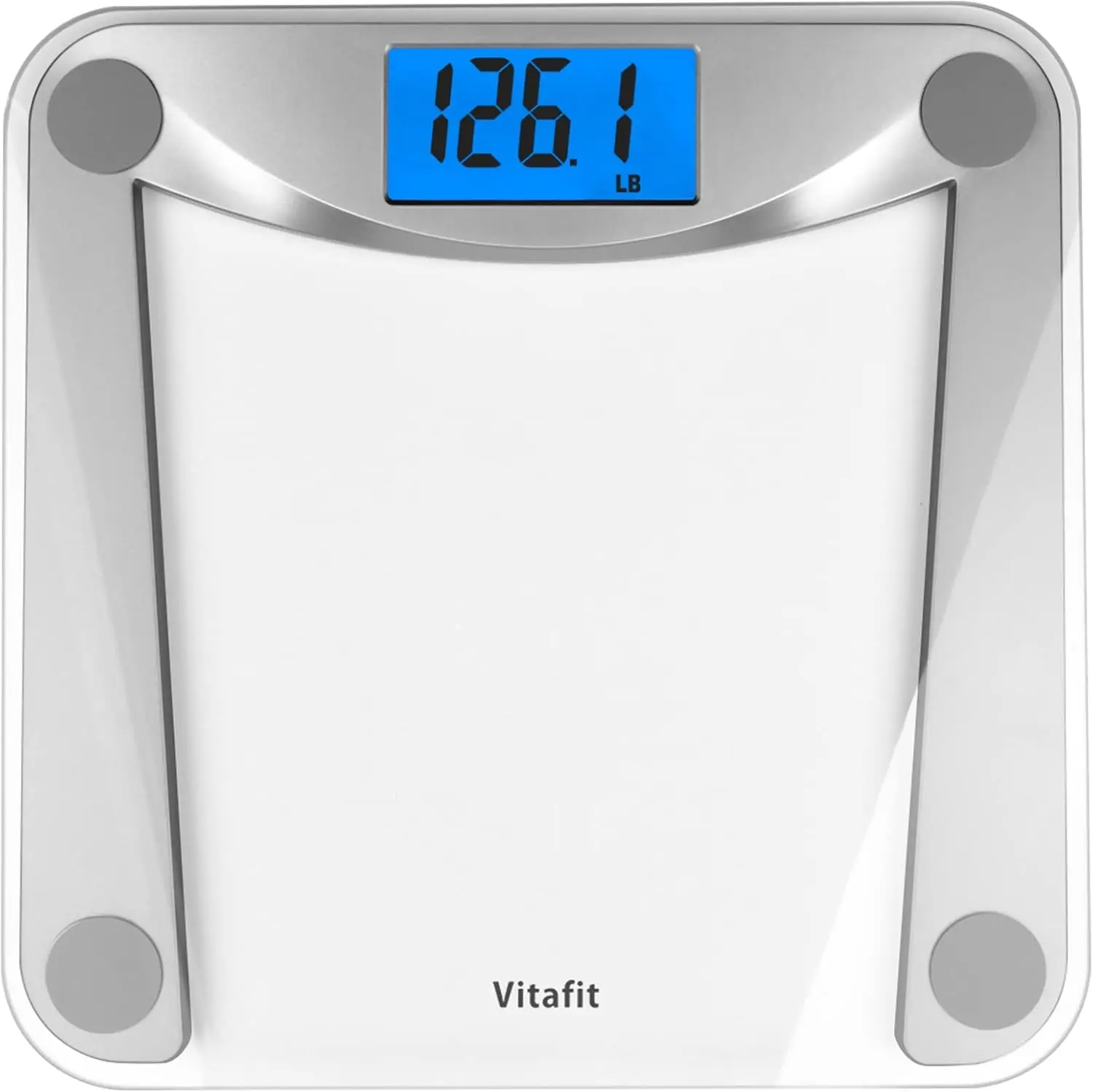 

Digital Bathroom Scale, 400lb/182kg, Large Blue Backlit LCD, Step-On, High Accuracy, Clear Glass