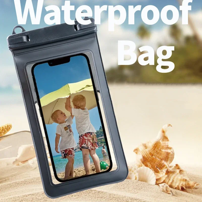 Funda impermeable de PVC para teléfono móvil, bolsa seca para buceo, surf, natación, Universal, 1 unidad