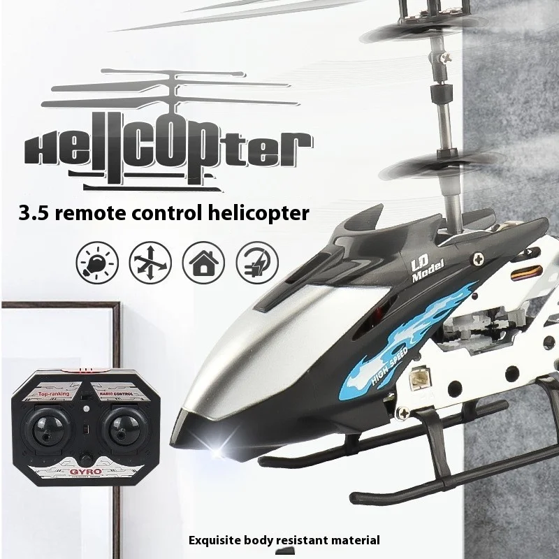 Alloy Remote Controlled Indoor Helicopter Light Charging Shock Resistant Induction Aircraft Model Airplane Childrens toy model