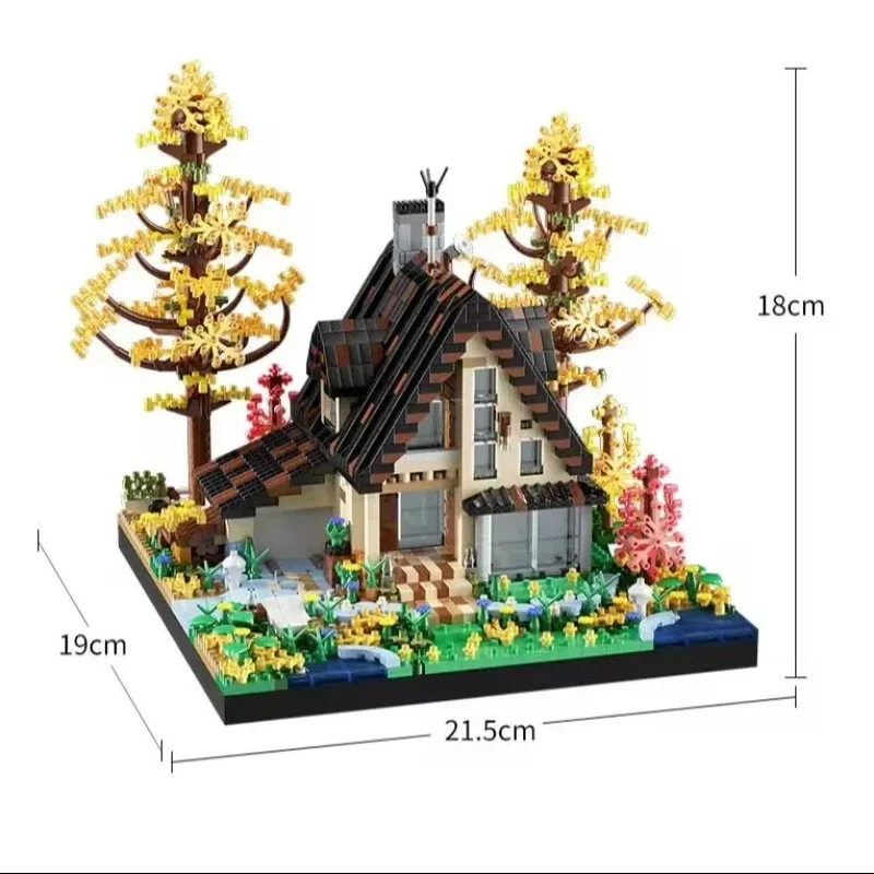 2635 قطعة منزل خشبي للغابات اللبنات المقصورة شجرة نموذج الطوب عرض الشارع الاطفال تجميع اللعب فتاة الفتيان هدايا عيد الميلاد